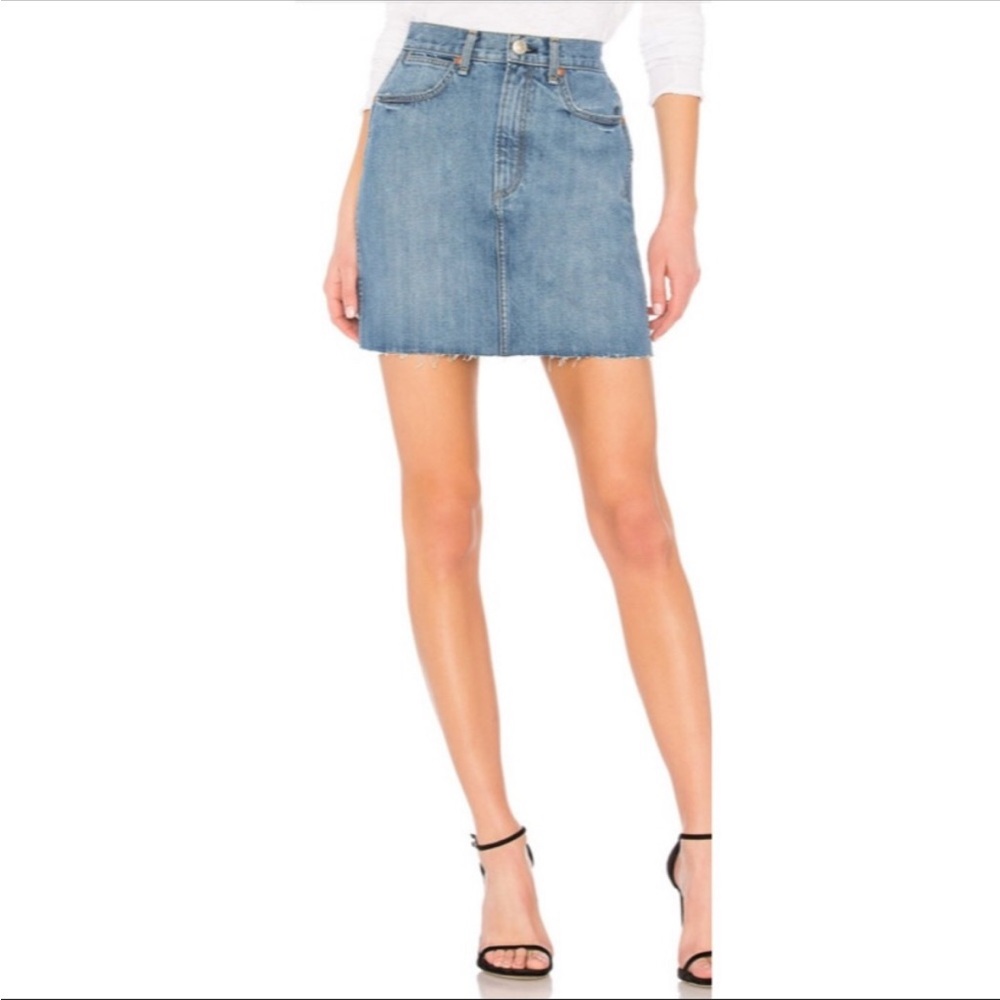Rag & Bone Highrise Moss Denim Skirt